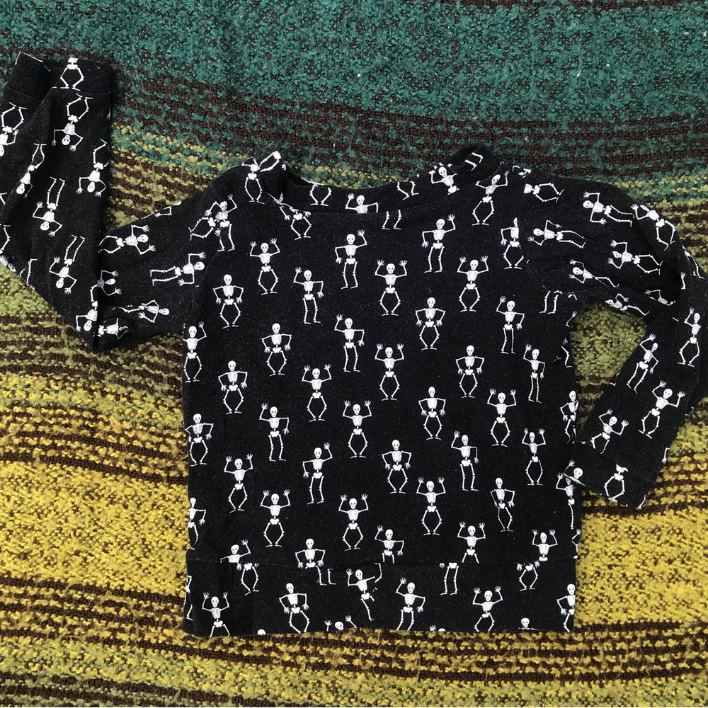 Fawn Vintage Handmade Skeleton Print Top